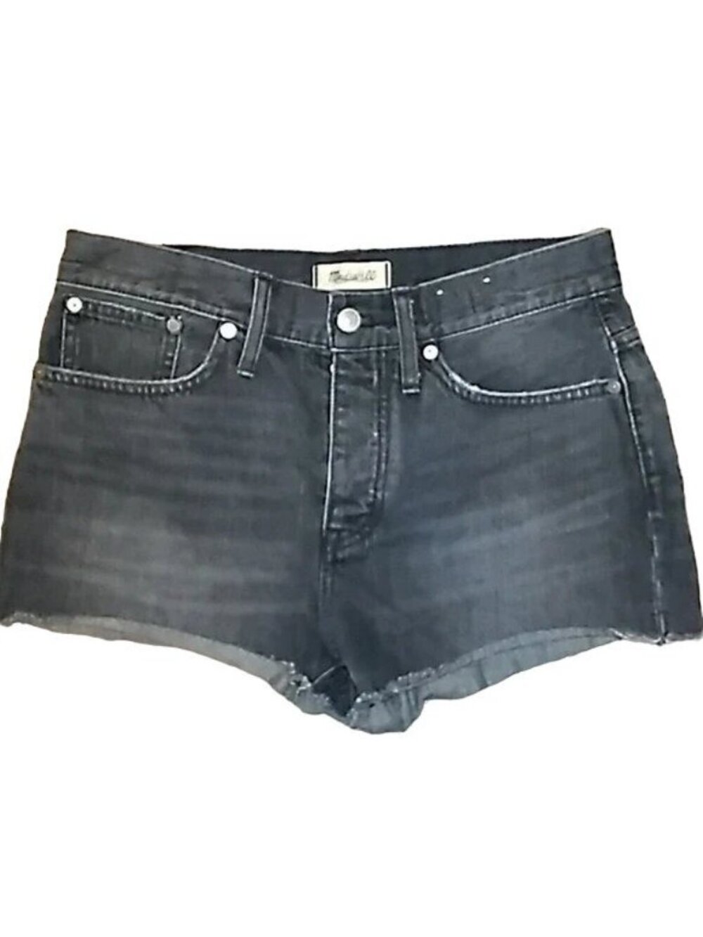 Madewell Black Relaxed Denim Shorts - Picture 4 of 8